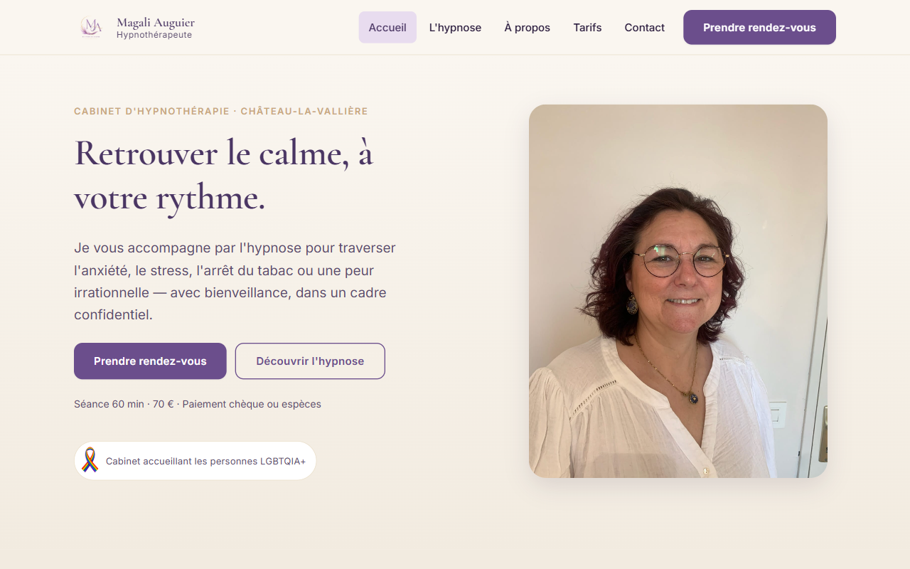 Aperçu du site Magali Hypnose, réalisé par MaW Digital